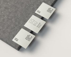 Free Square Business Card Mockup