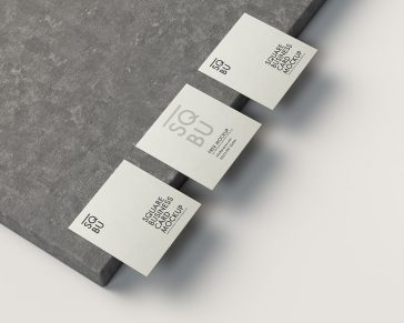 Free Square Business Card Mockup