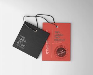 Free Two Label Tag Mockup PSD Branding