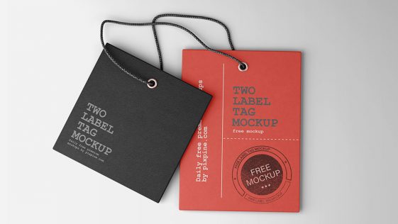 Front Sight of 2 Eco Oblong Labels Mockup Free PSD - PsFiles