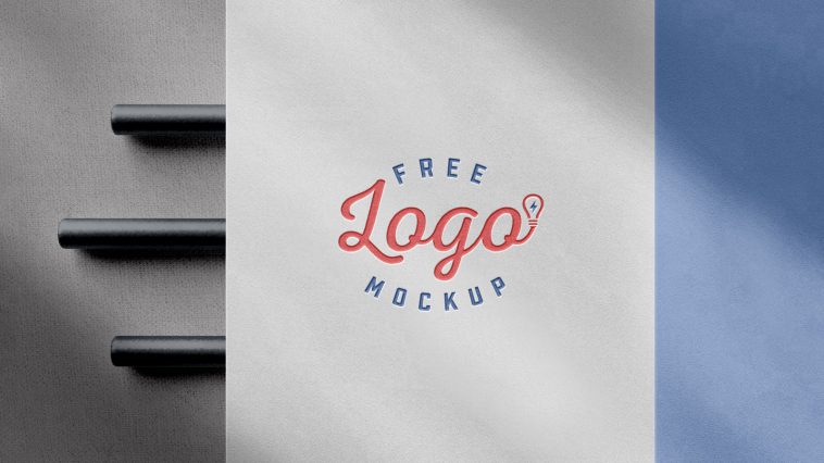 Free White Paper Colorful Logo Mockup PSD - PsFiles