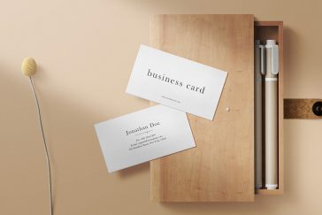 Free White Professional Business Card Mockup PSD