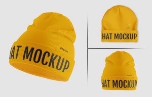 Free Winter Hat Mockups 3 PSD