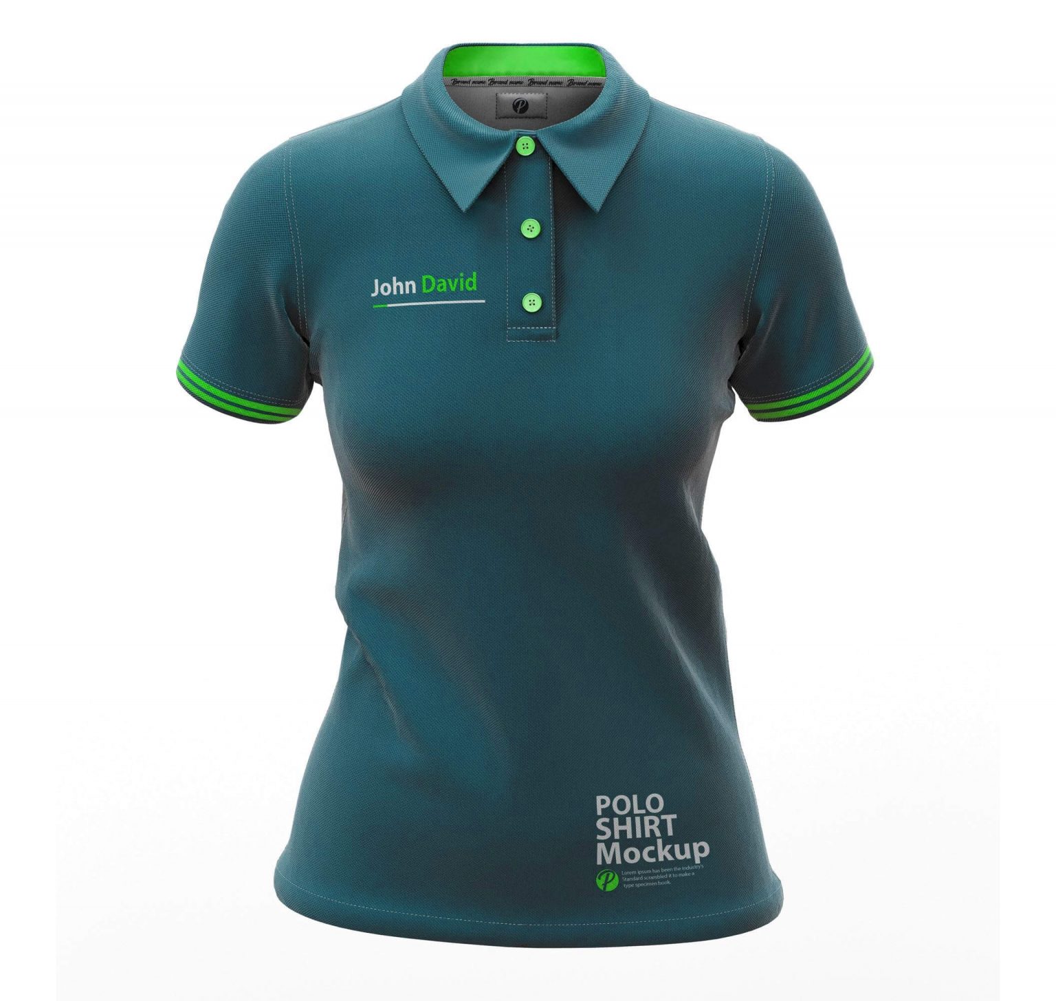 Free Women Polo T-Shirt Mockup PSD - PsFiles