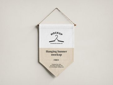 Free Wall Hanging Canvas Banner Mockup PSD Set