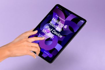 Hand Holding iPad Mockup PSD