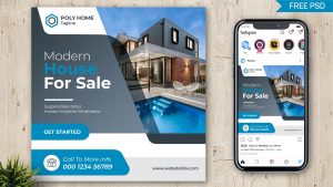 Free Real Estate Instagram Square Post Design PSD Template