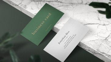 clean-minimal-business-card-mockup-marble-plate-with-leaves