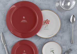Free Round Dish Branding Mockup