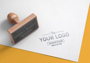 Wooden Rubber Stamp Mockup PSD