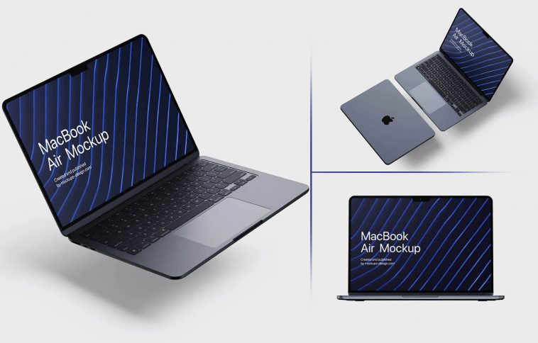 5 Free MacBook Air 2022 Mockup PSD sets