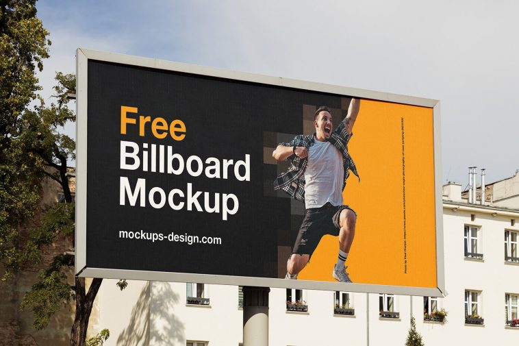 Free Urban Street Billboard Mockup PSD