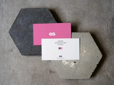 Business Card on Rock Mockup PSD