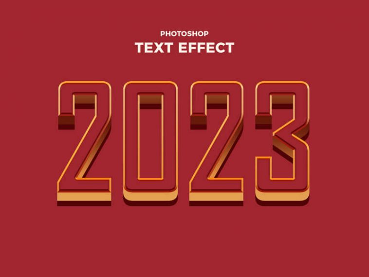 Free 2023 3D Photoshop Text Effect