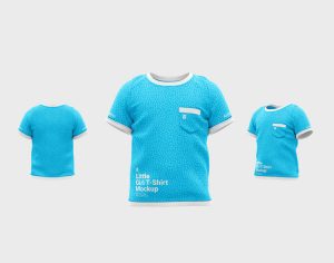 Free Baby Girl T-Shirt Mockup PSD Set