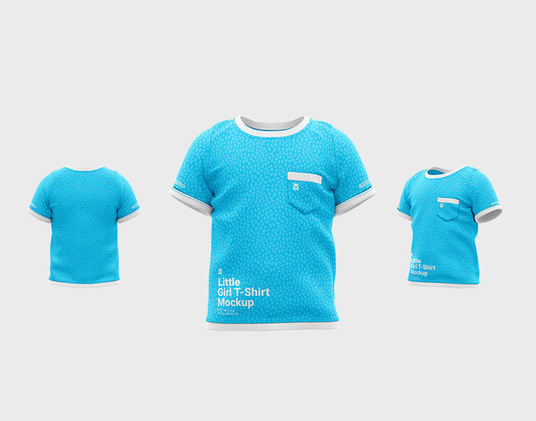 Free Baby Girl T-Shirt Mockup PSD Set
