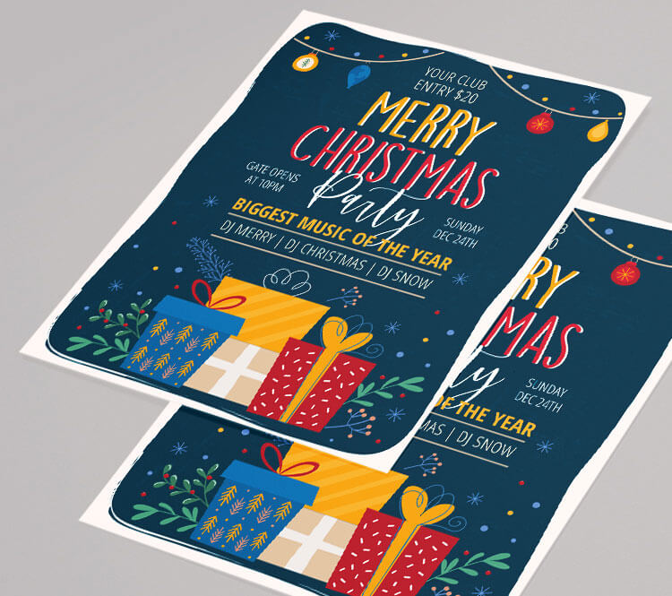 Free Christmas Flyer Template in PSD + Vector (.ai+.eps)