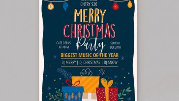 Free Christmas Flyer Template in PSD + Vector (.ai+.eps)