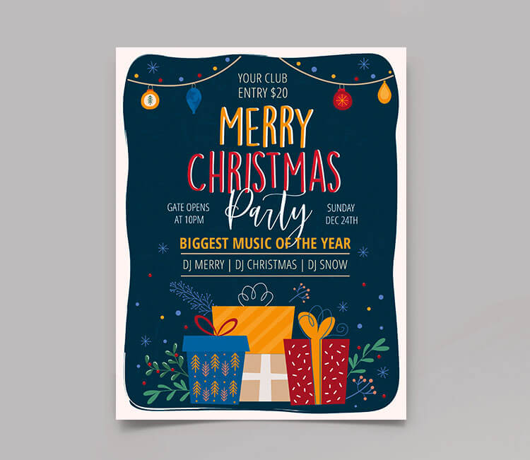 Free Christmas Flyer Template in PSD + Vector (.ai+.eps)