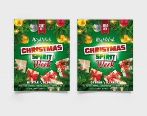 Free Christmas Spirit Week Template + Instagram Post PSD