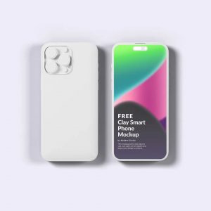 Free Clay iPhone 14 Pro Mockup