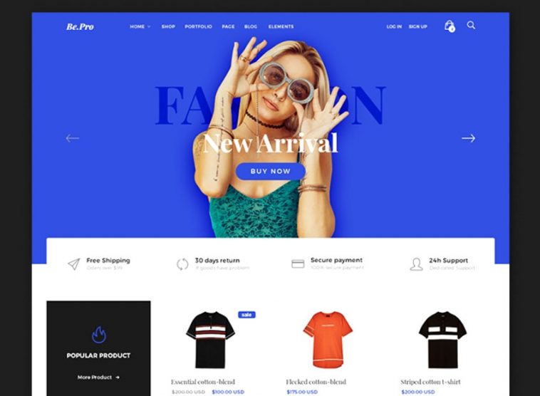 Free Fashion Store Products Ecommerce Website PSD Templates