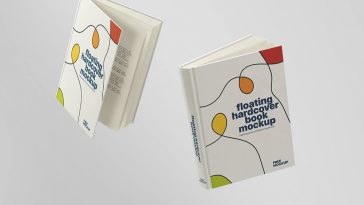 Free Floating Hardcover Book Mockup