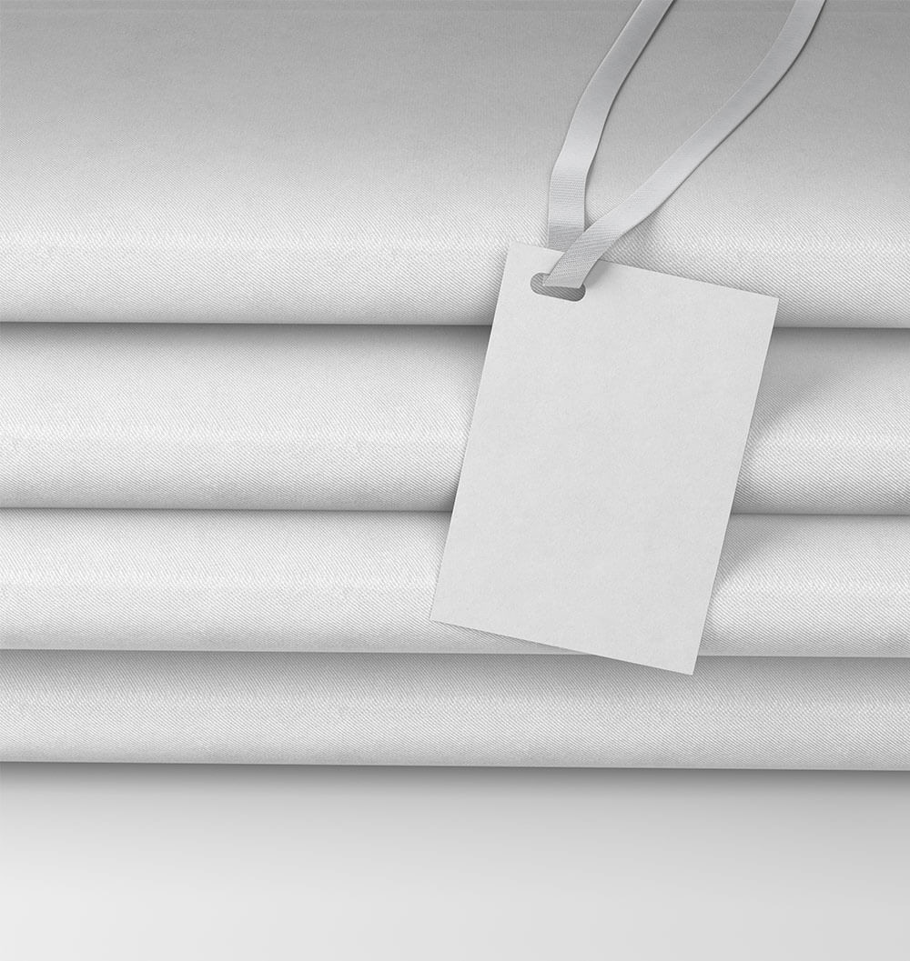 Free Folded Fabric with Label Tag Mockup