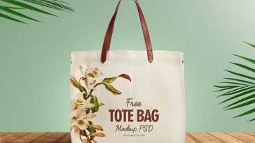Free Tote Bag with Leather strap Mockup