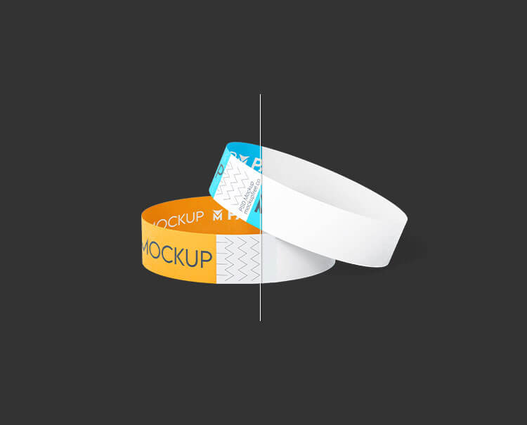 Free Paper Wristband Mockup PSD Set