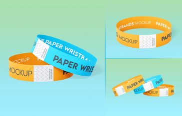 Free Paper Wristband Mockup PSD Set