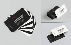 Free Rounded Business Card Mockups 6 PSD set