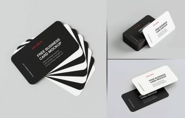 Free Rounded Business Card Mockups 6 PSD set - PsFiles