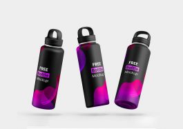 Free Stainless Steel Water Bottle Mockup PSD set - PsFiles