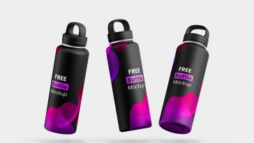 Free Stainless Steel Water Bottle Mockup PSD set