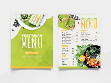 Free Vegetarian Menu PSD Template