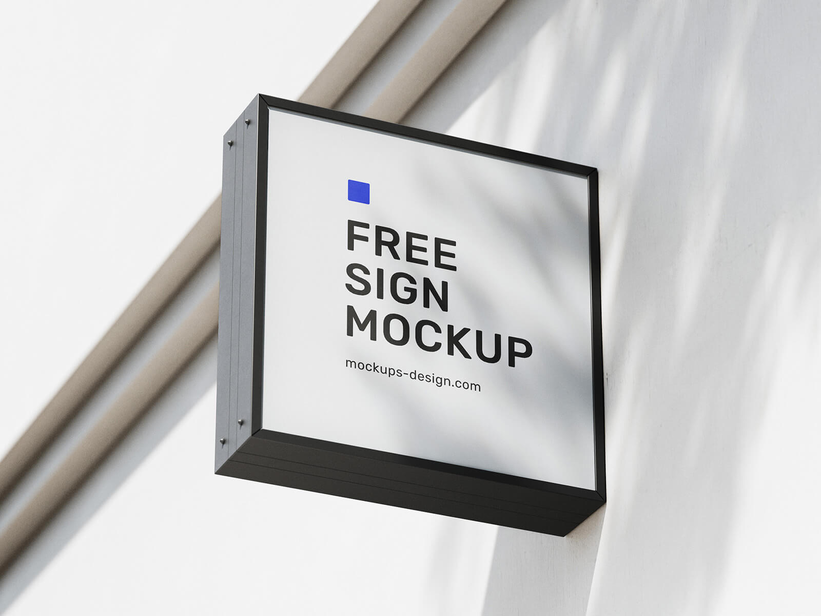 Free Shadow Overlay Square Sign Mockup PSD Set