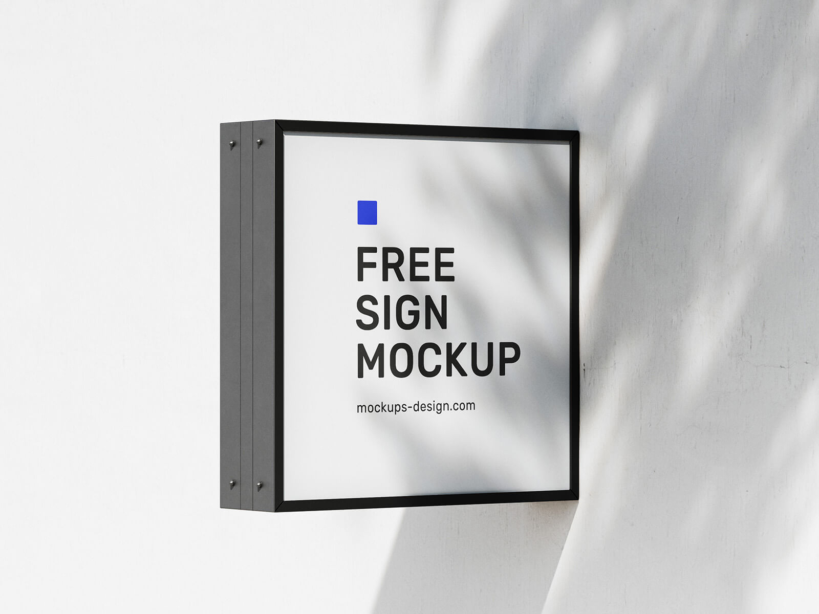Free Shadow Overlay Square Sign Mockup PSD Set