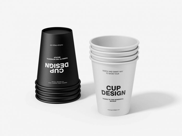 Stacked Paper Cup Mockup