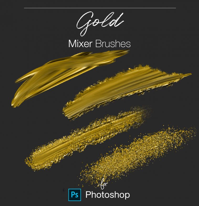 Gold Mixer Brushes For Photshop