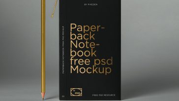 Paperback PSD Notebook Mockup