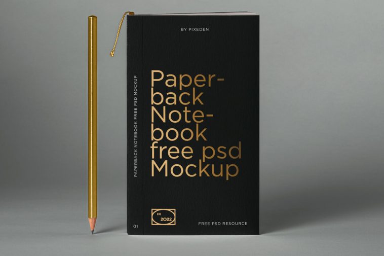 Paperback PSD Notebook Mockup