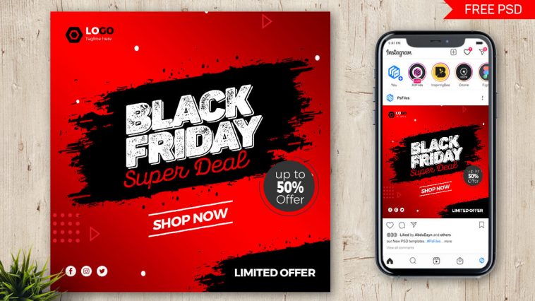 Free Black Friday Sales Social Media Post PSD Template