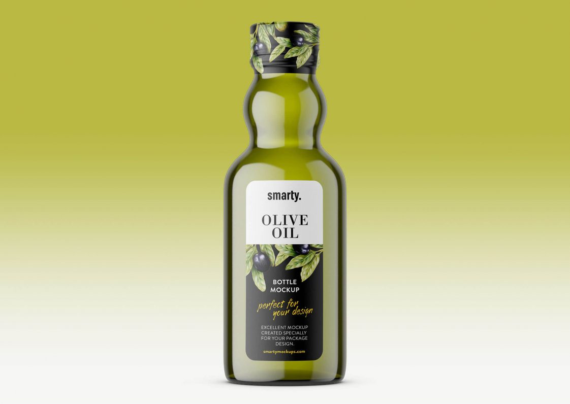 Olive Oil Glass Bottle Mockup Packaging Free PsFiles