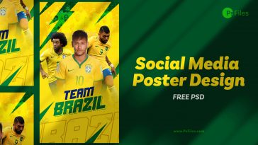 World Cup Football Brazil Social Media Poster Story Design PSD Free