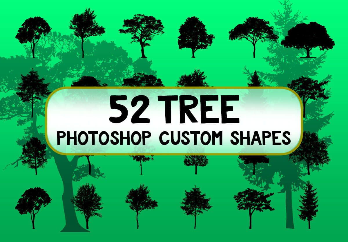 Free 52 New Tree Custom Shapes Files Silhouettes PsFiles