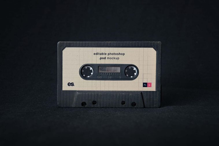 Real Cassette Tape Mockup PSD