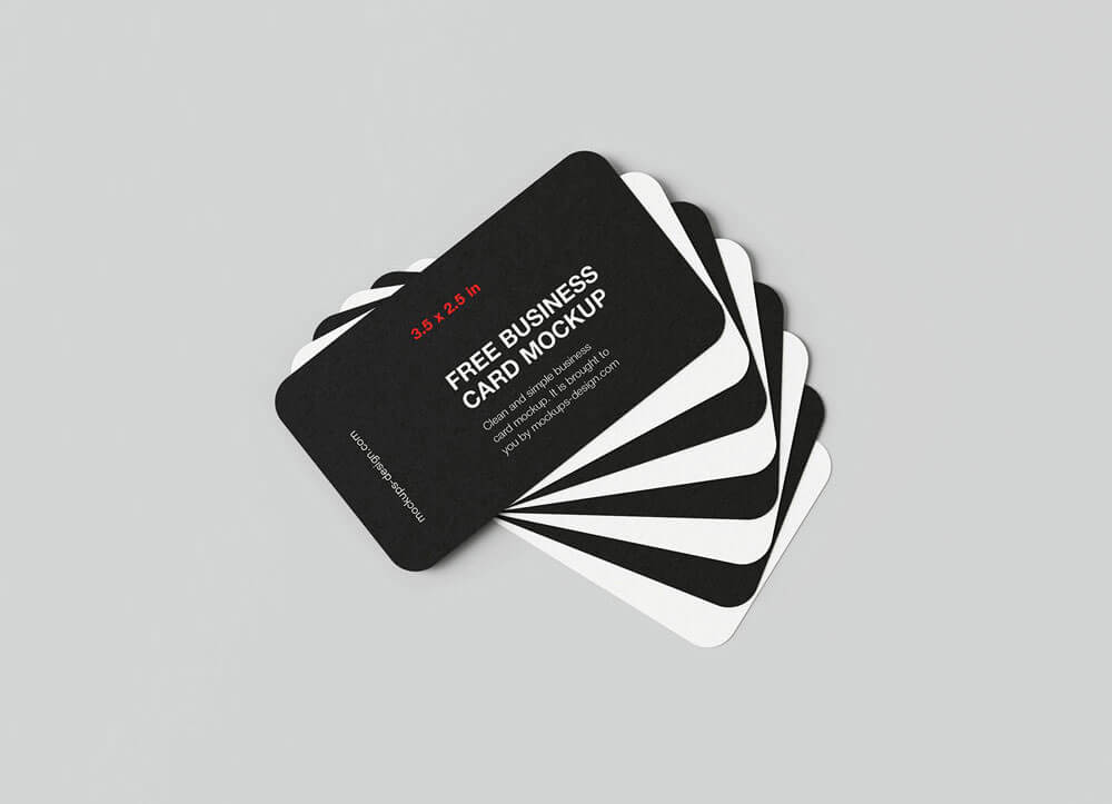 Rounded Business Card Mockup PSD