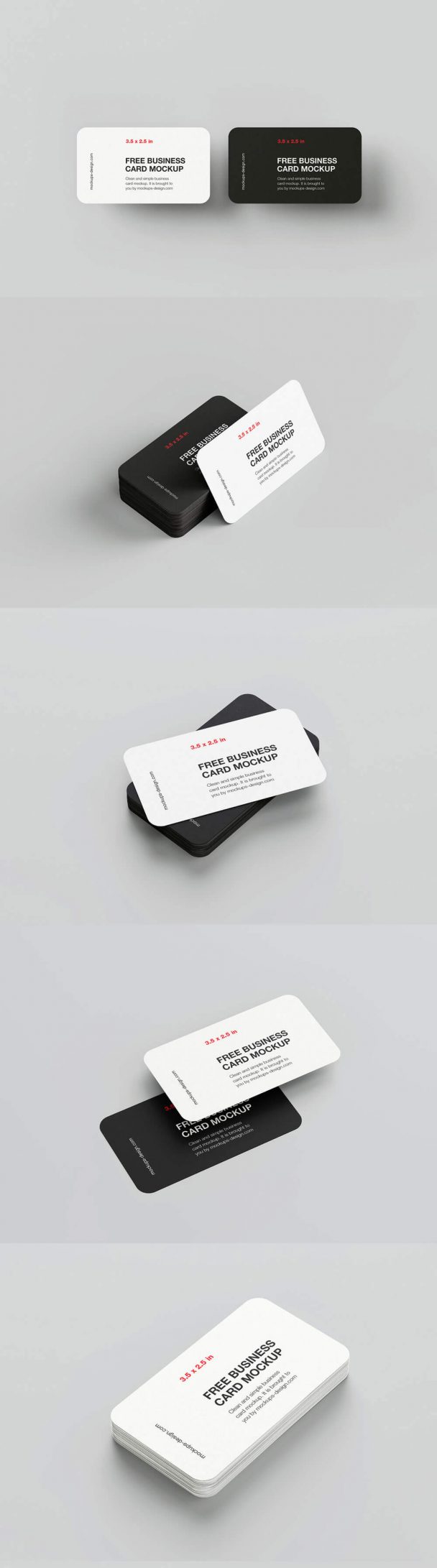 Free Rounded Business Card Mockups 6 PSD set - PsFiles