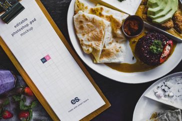 Tall Restaurant Menu Mockup PSD